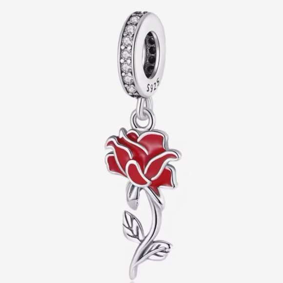 Charm for Pandora Bracelets Red Rose - Picture 2 of 8